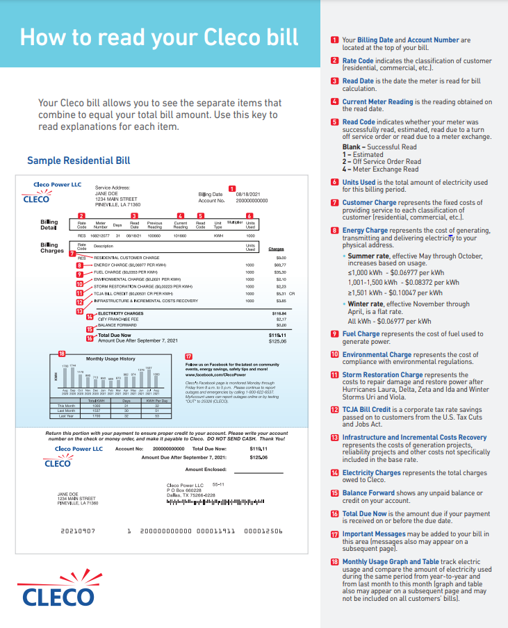 How to Read your Cleco bill_9_26_2022